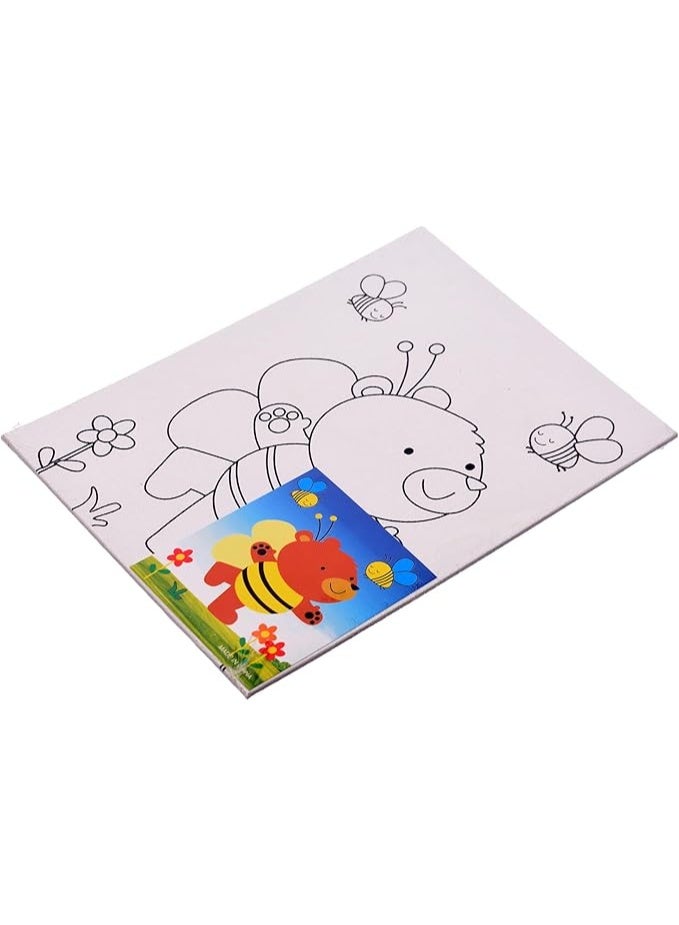 Keep Smiling 1318 Diy High Quality Canvas Panel With Paint Brush & 6 Water Colors For kids - Multi Color - Image 3